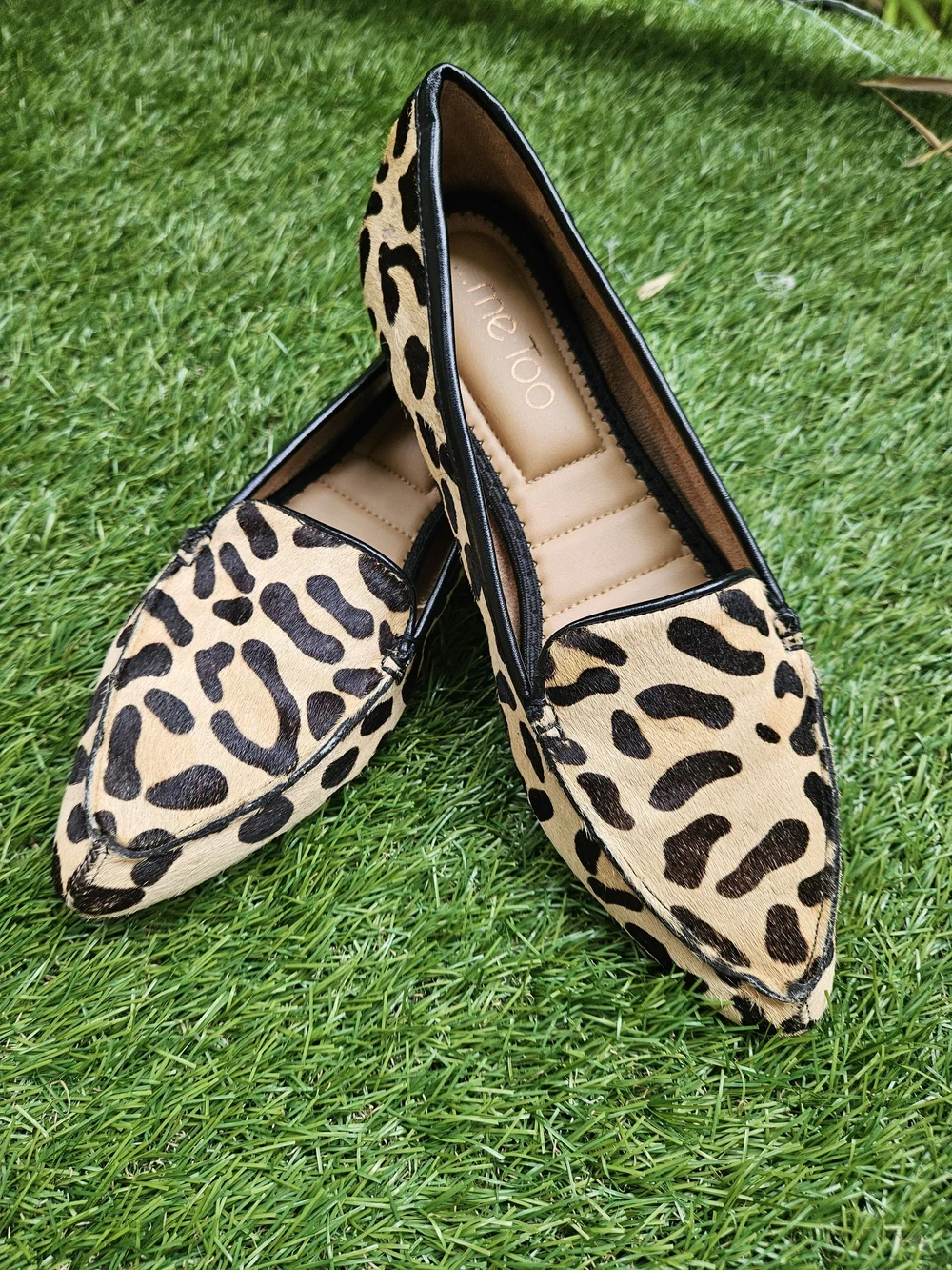 ​Me Too Cade Leopard Calf Hair Pointed Toe Women's Loafers Flats Shoes 7M